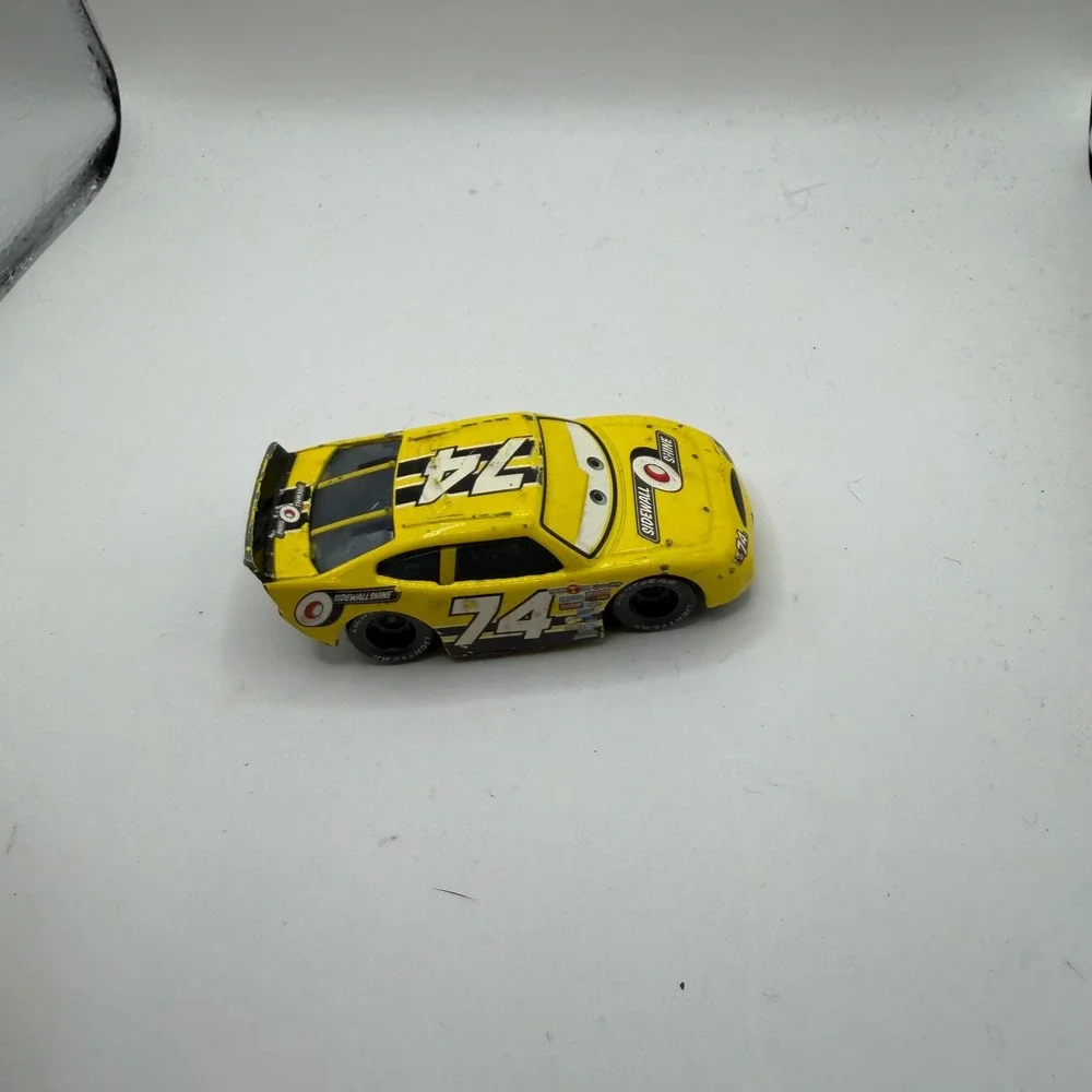 Disney Pixar Cars Sidewall Shine 74 Slider Petrolski Diecast Yellow Race Car